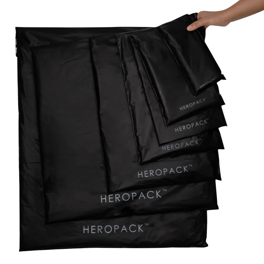 Black Home Compostable HEROPACK Mailers - from packs of 25