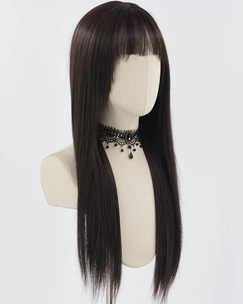 Black Straight Synthetic Wig HW553