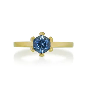 Blue Montana Sapphire Hexagon Ring