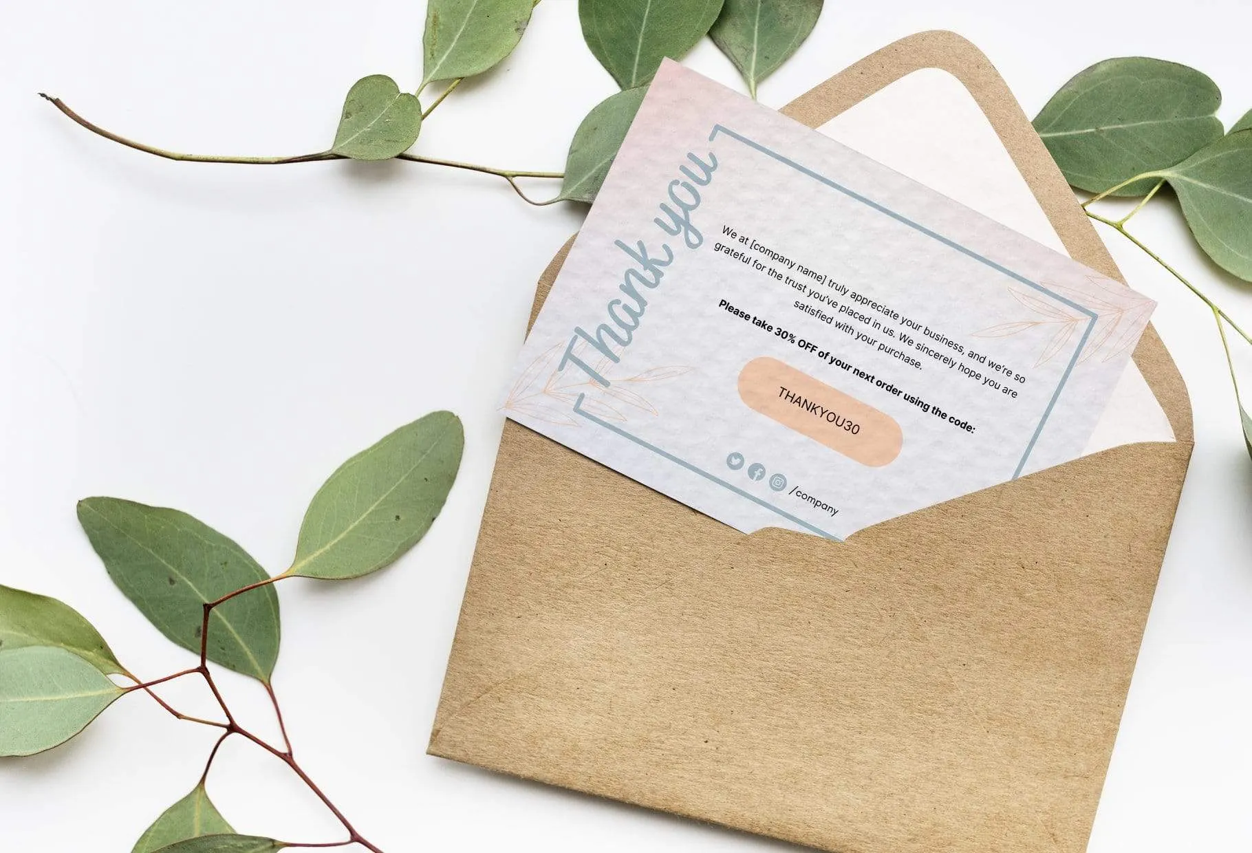 Brittany Printable Thank You Card Packaging Insert Note Canva Template