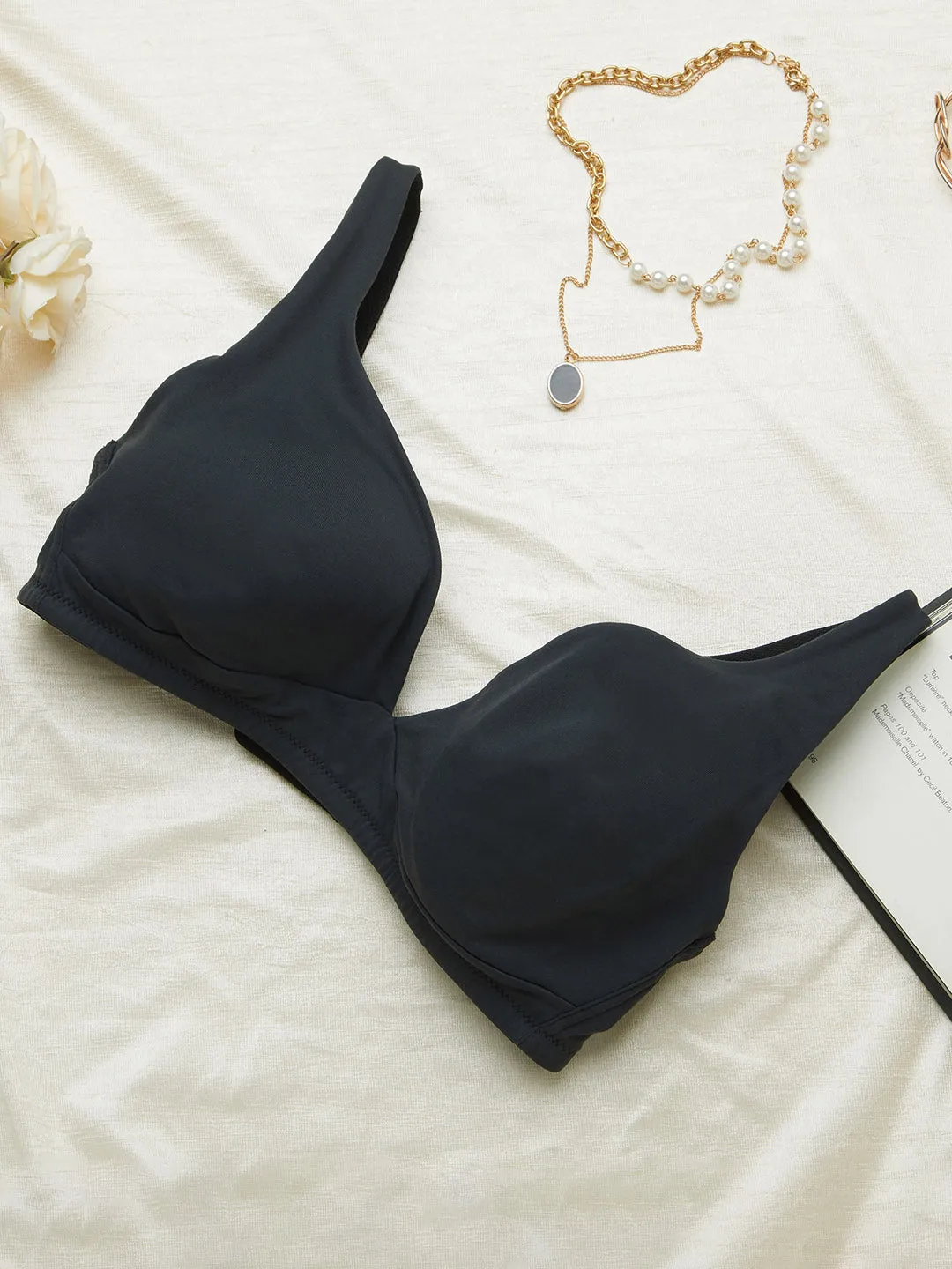 Buy Smoke Color Medium Coverage Non Padded T-Shirt Bra for Women