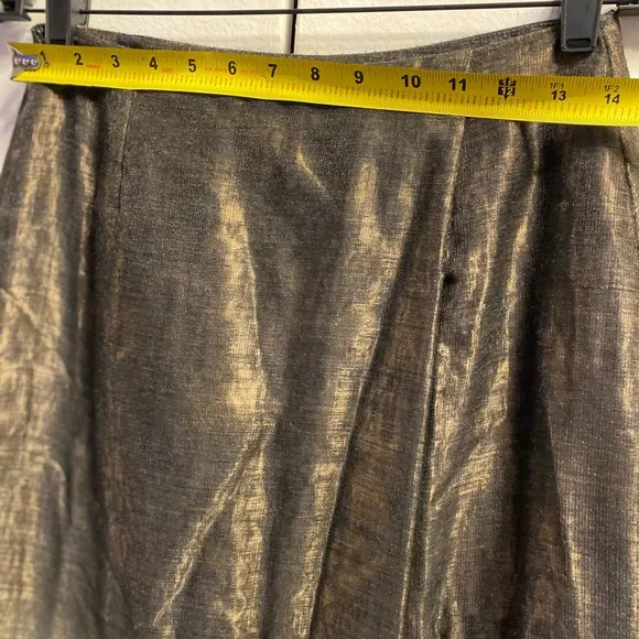 Carmen Marc Valvo Signature Maxi Skirt 8 Women Green Aline Shiny Elegant Party