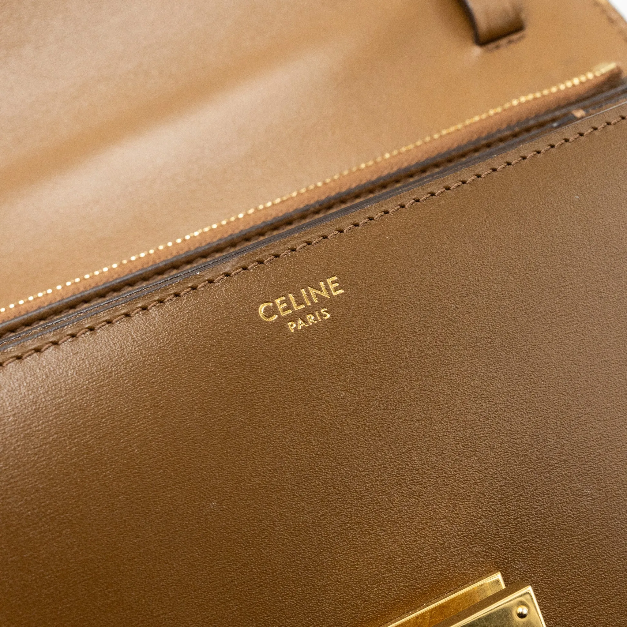 Celine medium classic box bag calfskin camel GHW