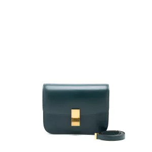 Celine Medium Classic Box Bag Calfskin Green GHW