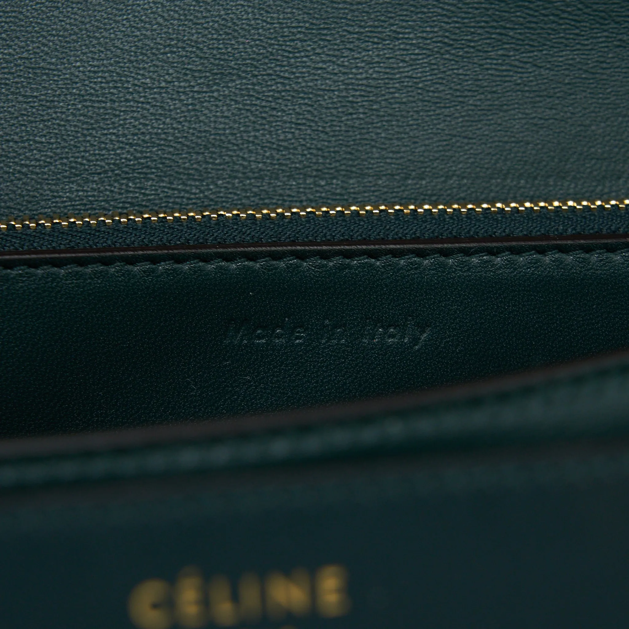 Celine Medium Classic Box Bag Calfskin Green GHW