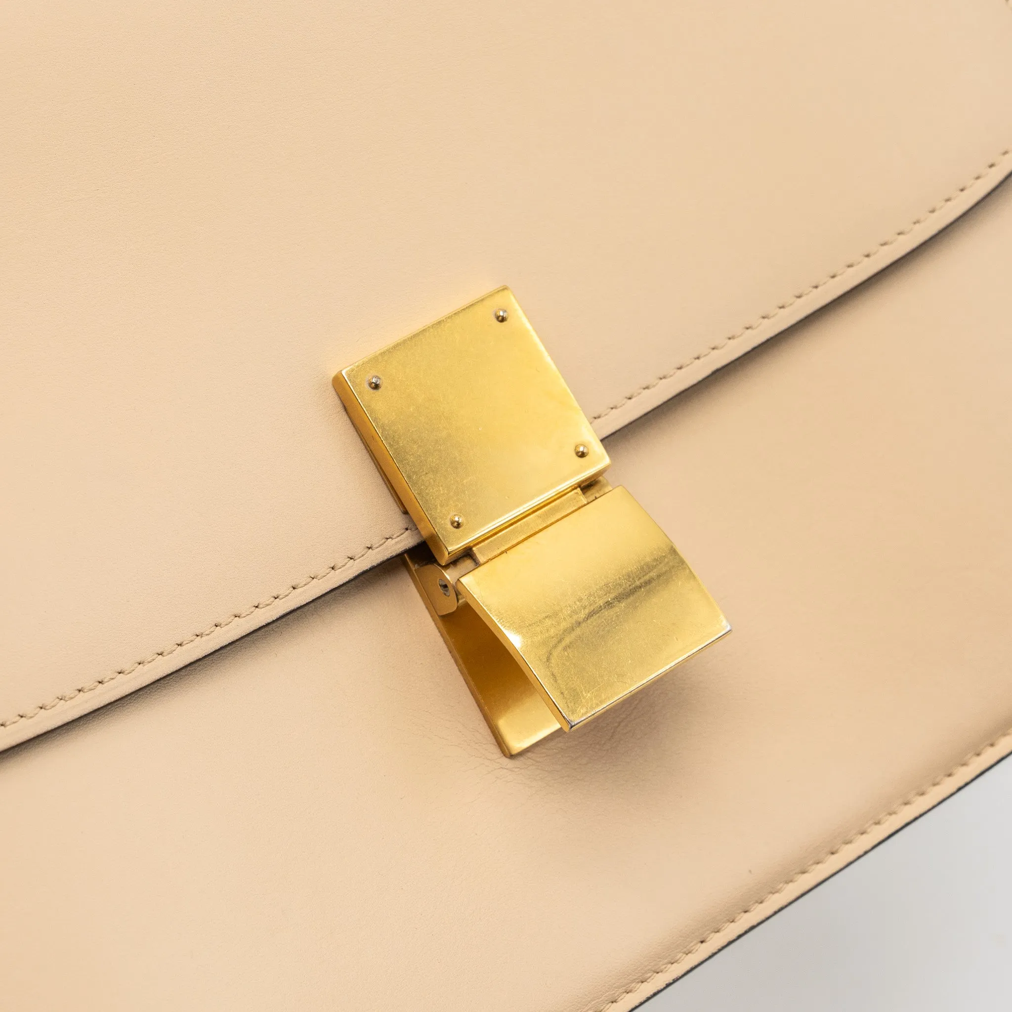 Celine Medium classic box bag calfskin light pink GHW