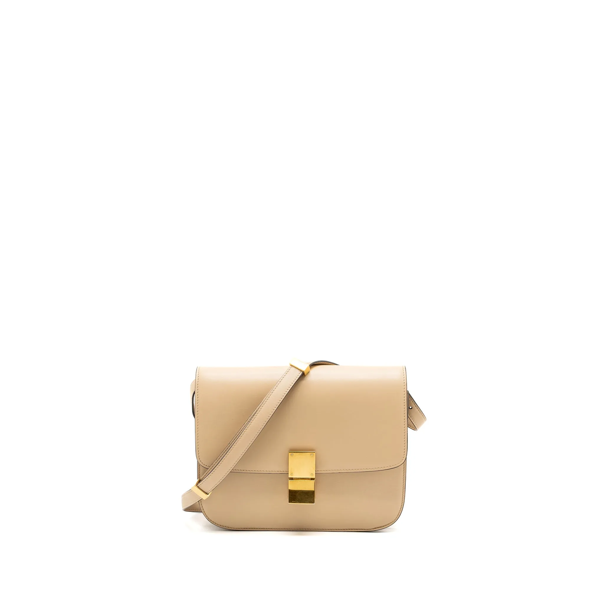 Celine Medium classic box bag calfskin light pink GHW