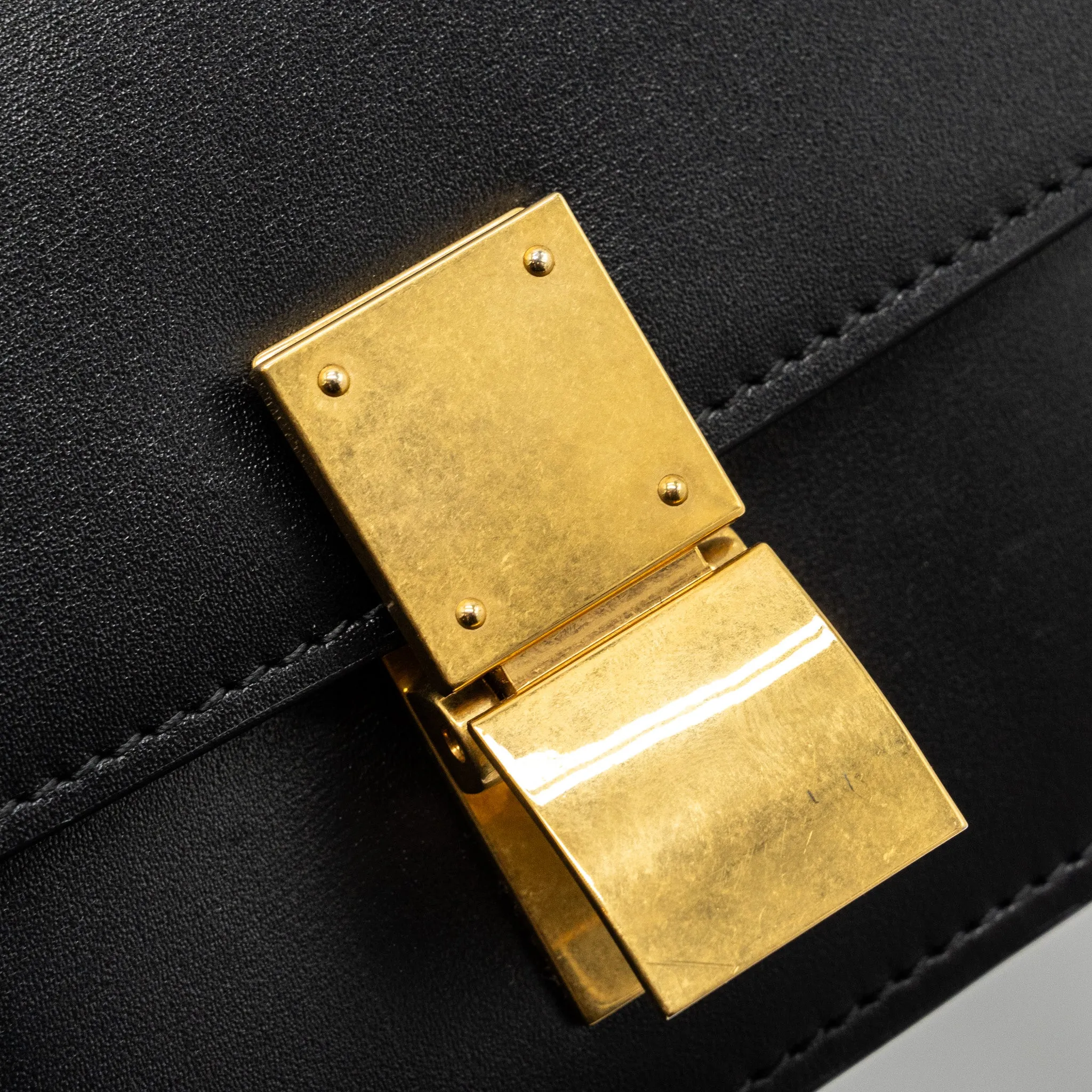 Celine mini classic box bag calfskin black GHW