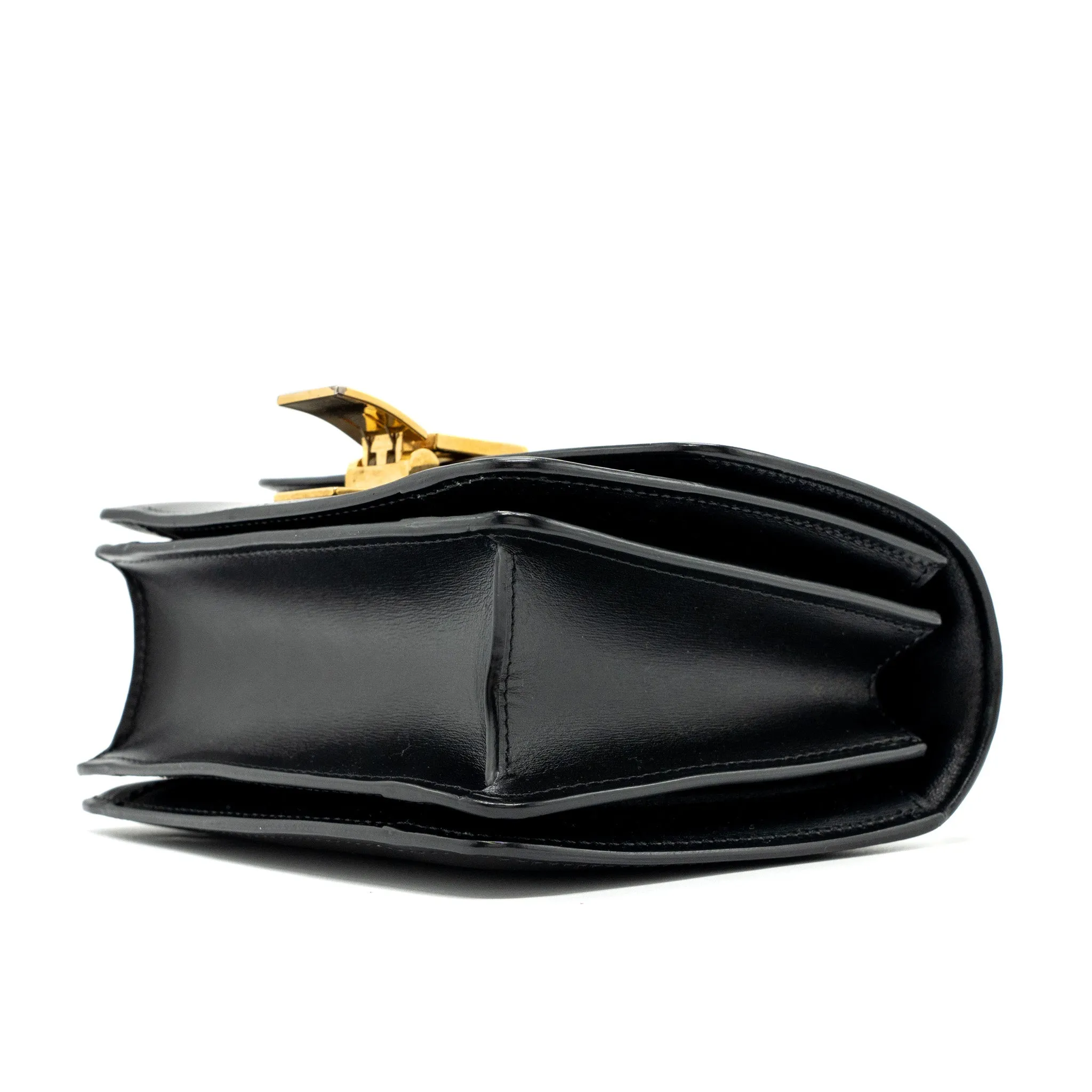 Celine mini classic box bag calfskin Black GHW