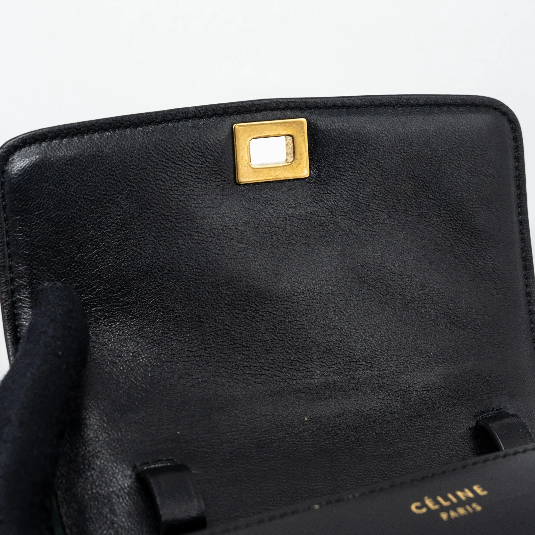 Celine mini classic box bag calfskin Black GHW
