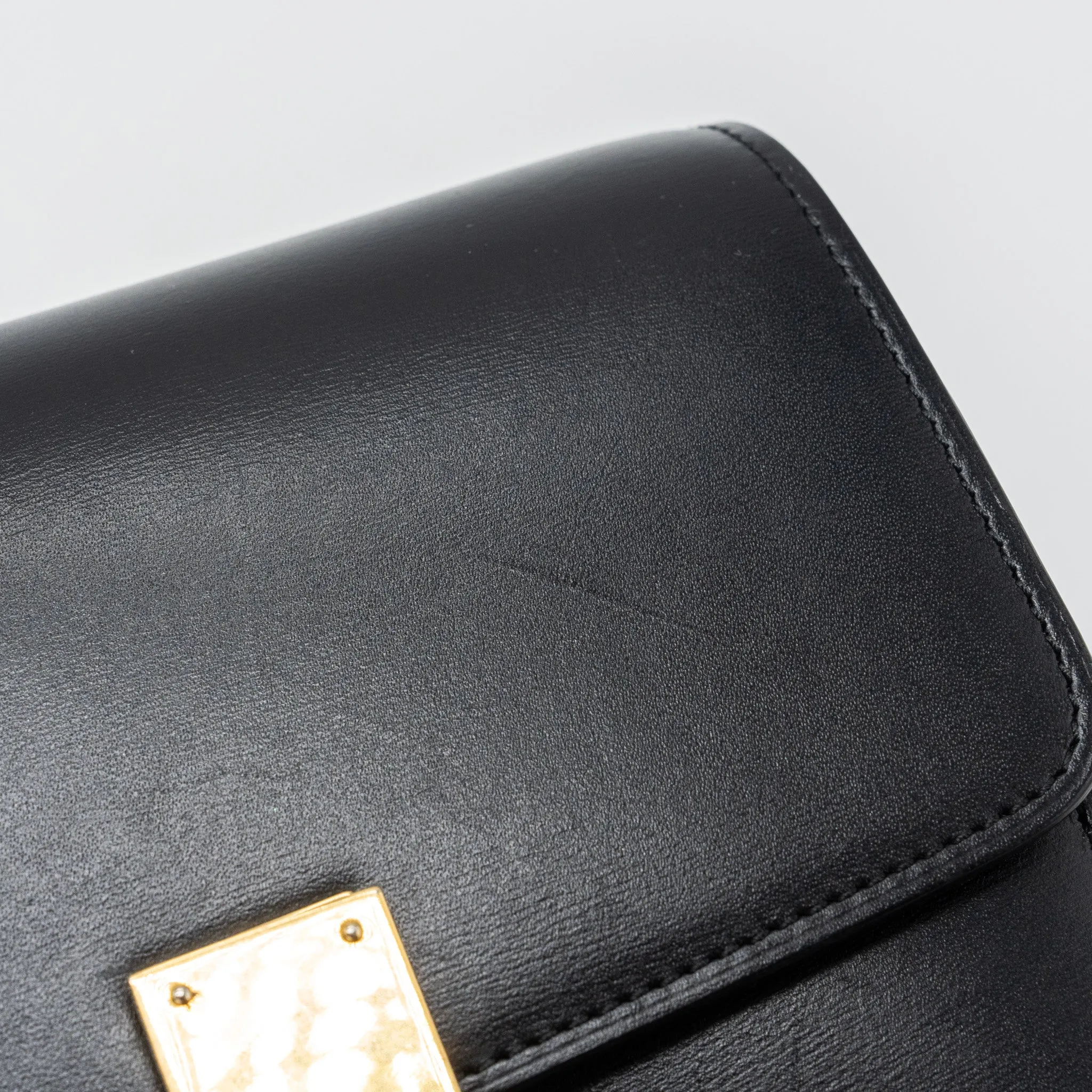 Celine mini classic box bag calfskin Black GHW