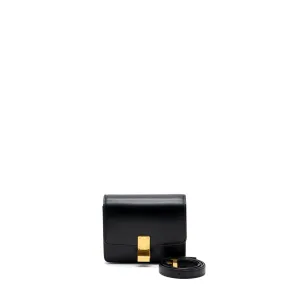 Celine mini classic box bag calfskin Black GHW