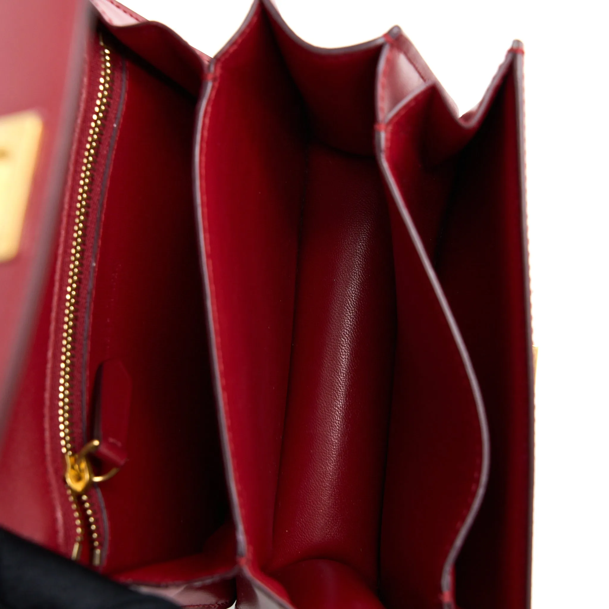 Celine Small Classic Box Bag Calfskin Red GHW