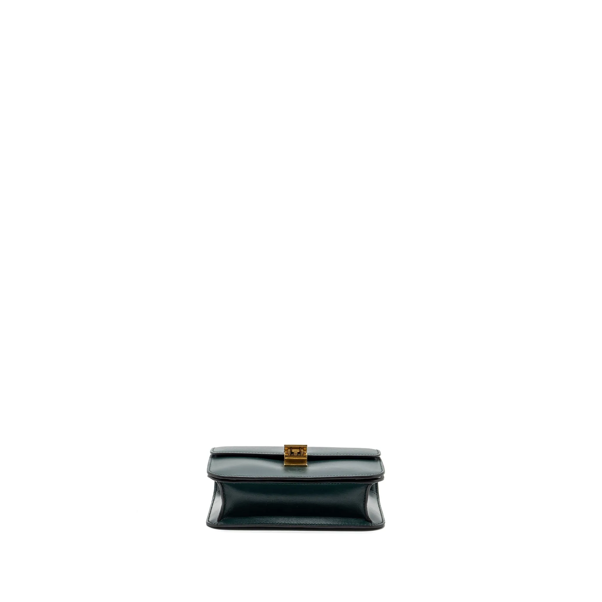 Celine Teen classic box bag calfskin dark green GHW