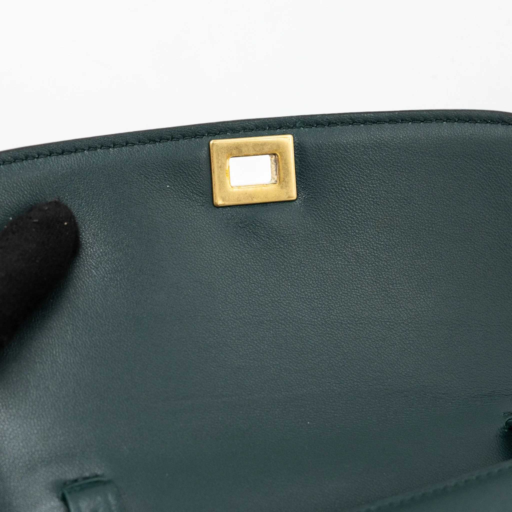 Celine Teen classic box bag calfskin dark green GHW