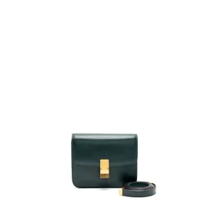 Celine Teen classic box bag calfskin dark green GHW