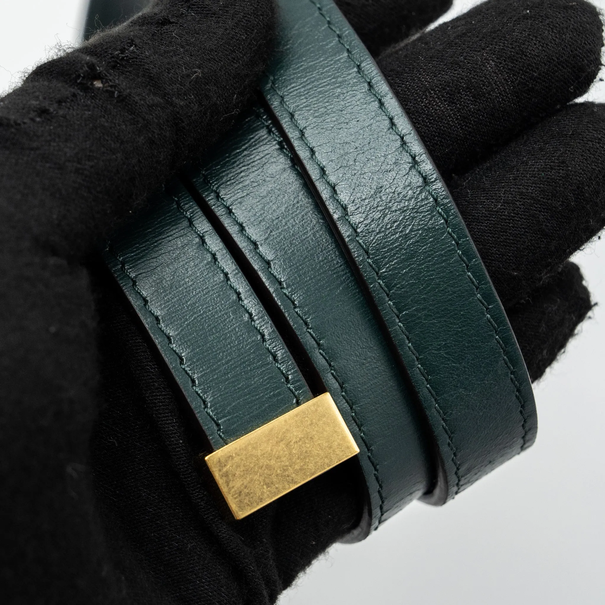 Celine Teen classic box bag calfskin dark green GHW