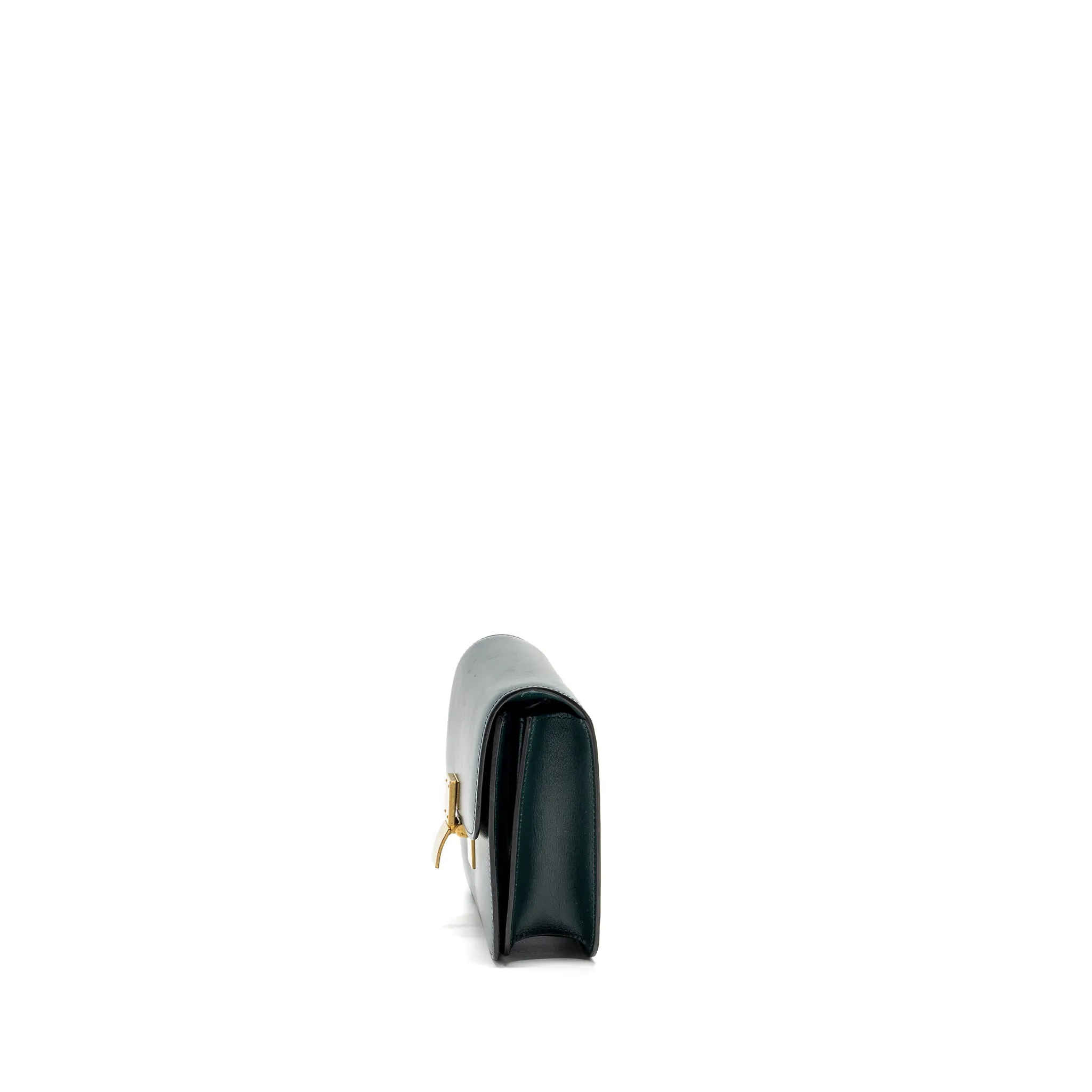 Celine Teen classic box bag calfskin dark green GHW