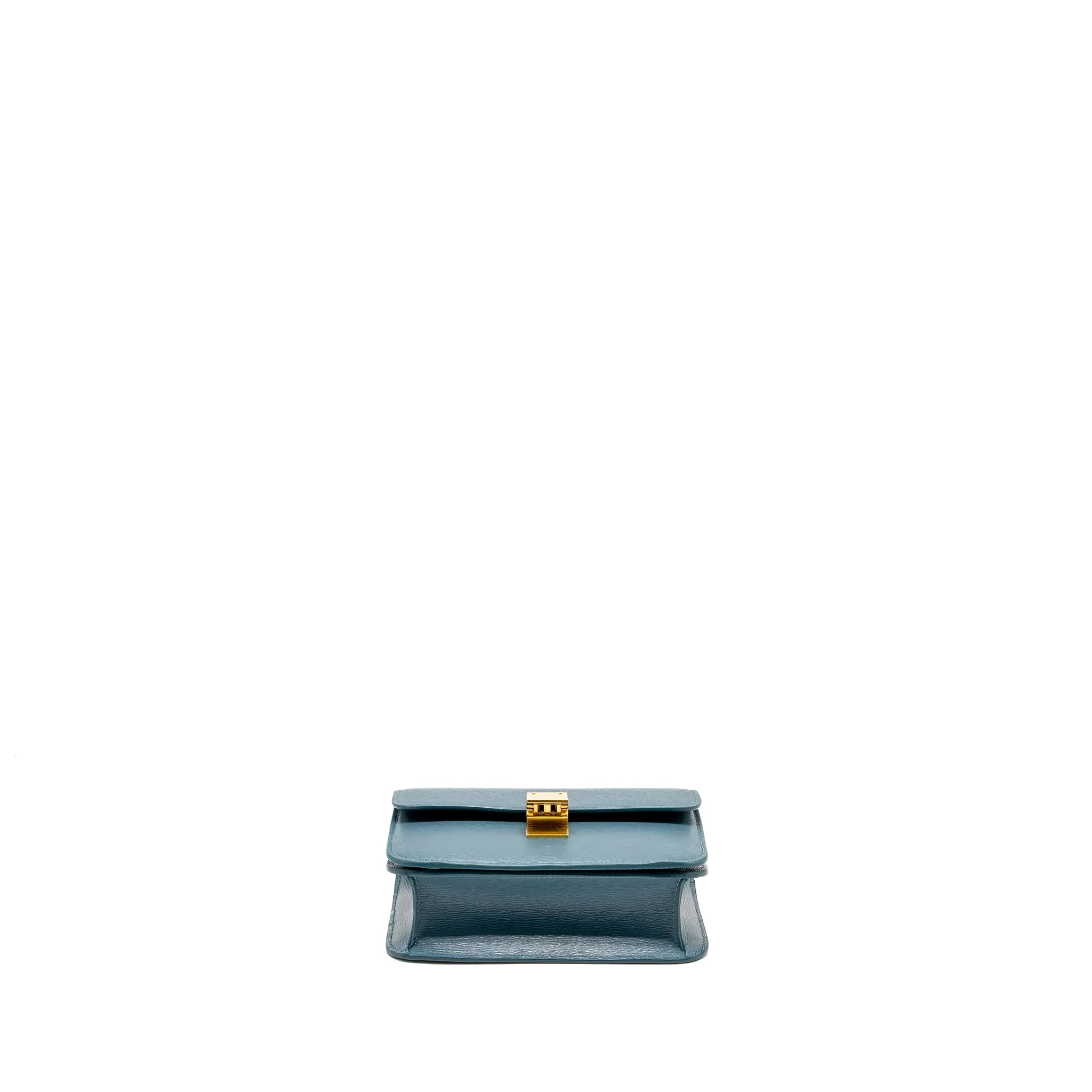 Celine Teen Classic Box Bag Calfskin Green Smoke GHW