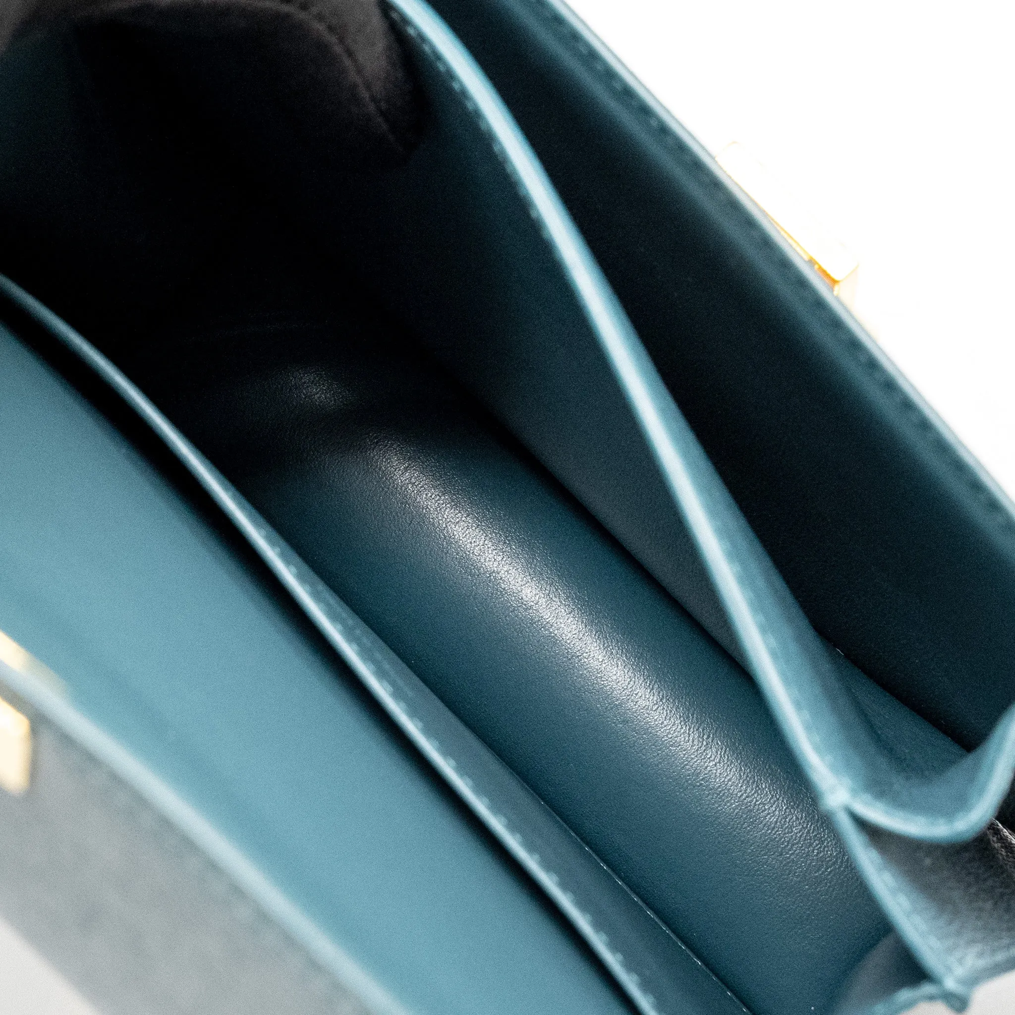 Celine Teen Classic Box Bag Calfskin Green Smoke GHW