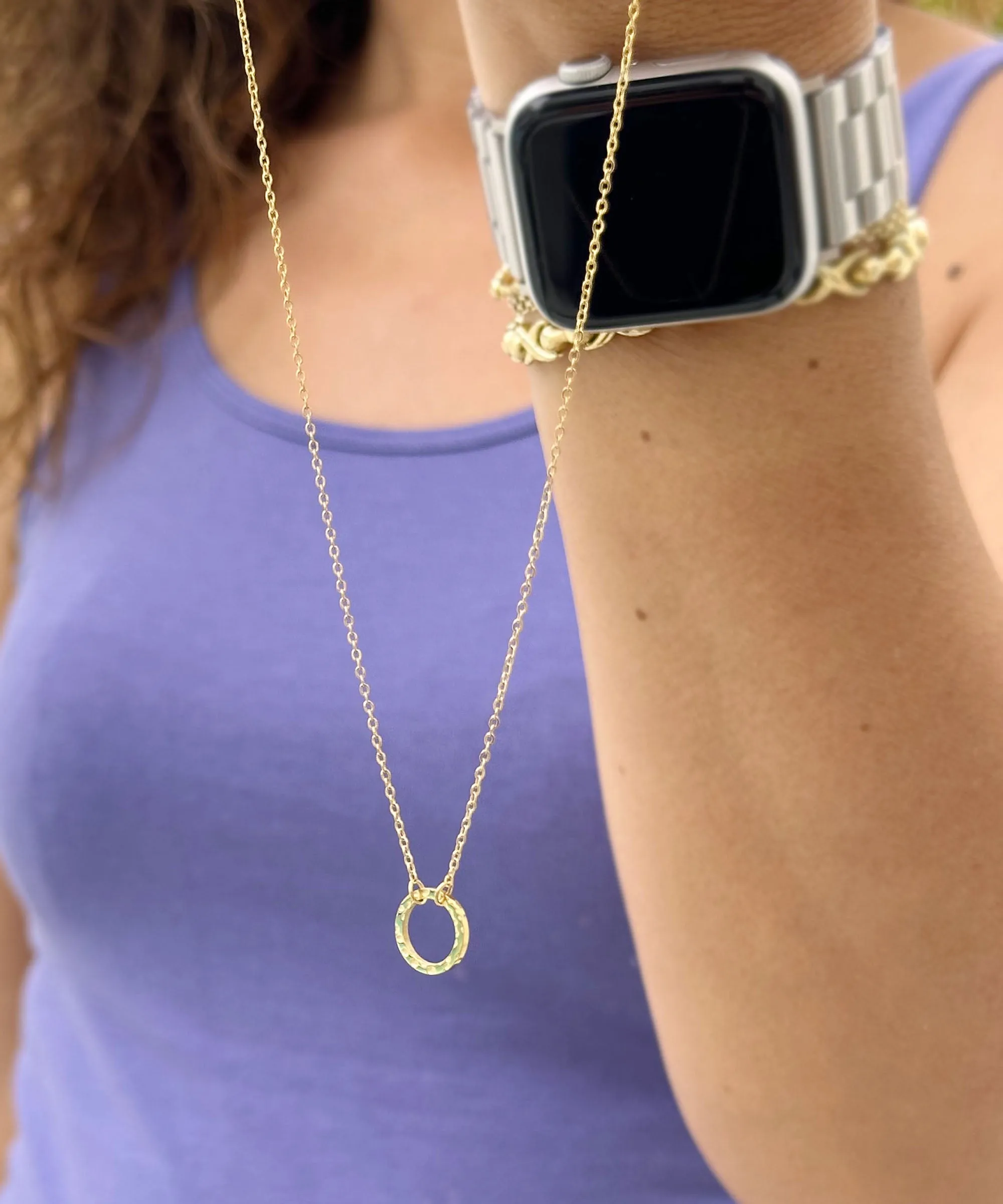 Circle of Love Circle Life Pendent And Chain in 14K Solid Yellow Gold Necklace Minimalist Style Wedding Bridal And Anniversary Gift For Her