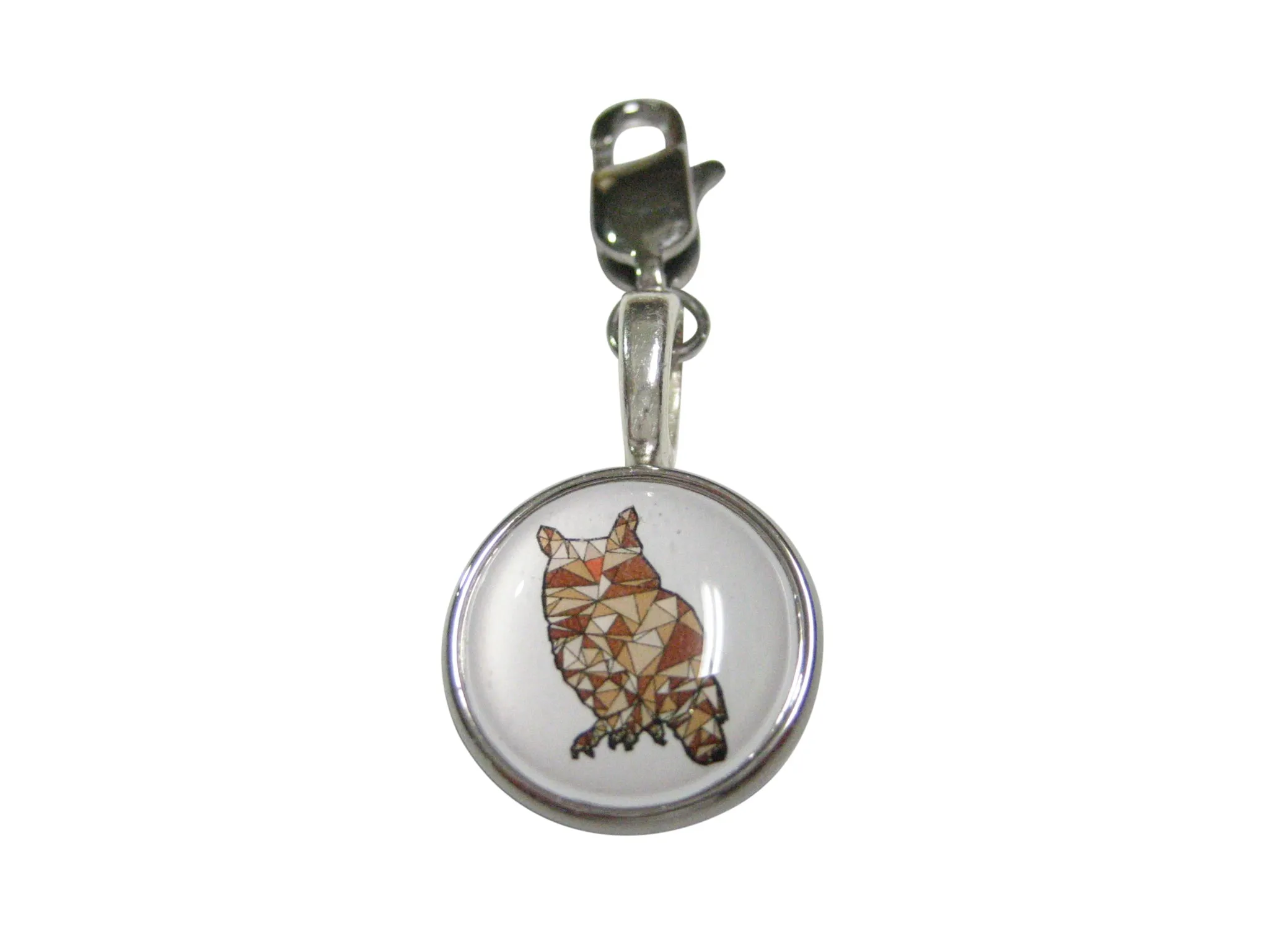 Colorful Geometric Owl Bird Pendant Zipper Pull Charm