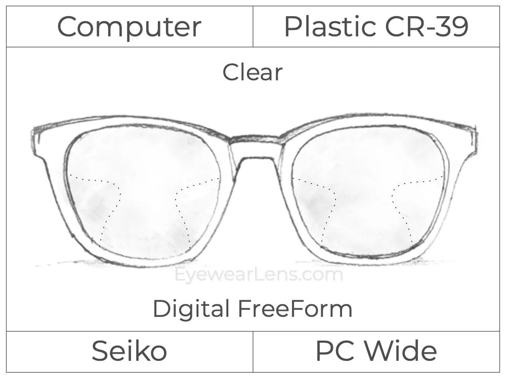 Computer Progressive - Seiko - PC Wide - Digital - Plastic - Clear