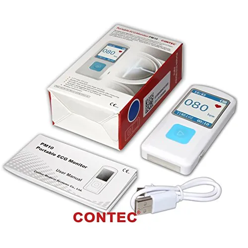 CONTEC Portable ECG/EKG Monitor PC Software Electrocardiogram Bluetooth Heart Rate Beat LCD Monitor PM10