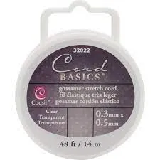 Cord Basics Gossamer Stretch Cord .5mmX48'-Clear