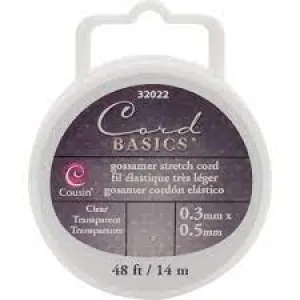 Cord Basics Gossamer Stretch Cord .5mmX48'-Clear