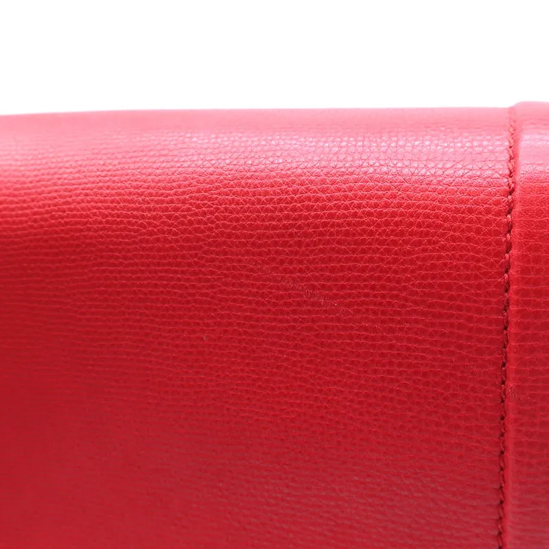 Dolce & Gabbana Flap Bag Red Grained Leather & Suede Medium Crossbody