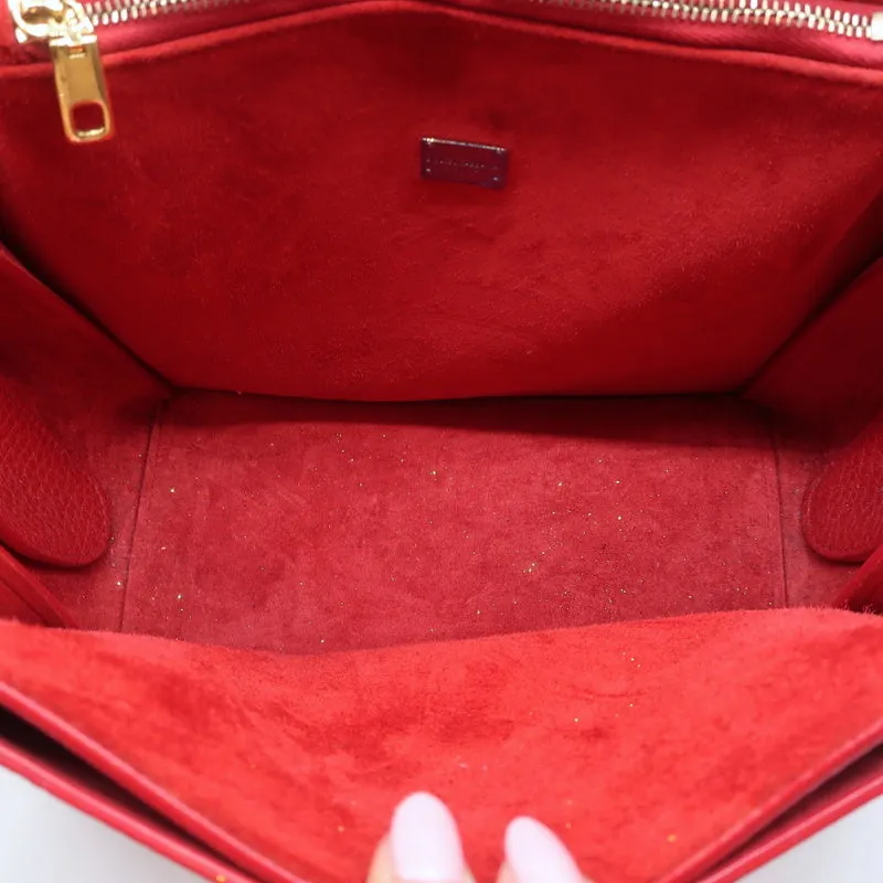 Dolce & Gabbana Flap Bag Red Grained Leather & Suede Medium Crossbody