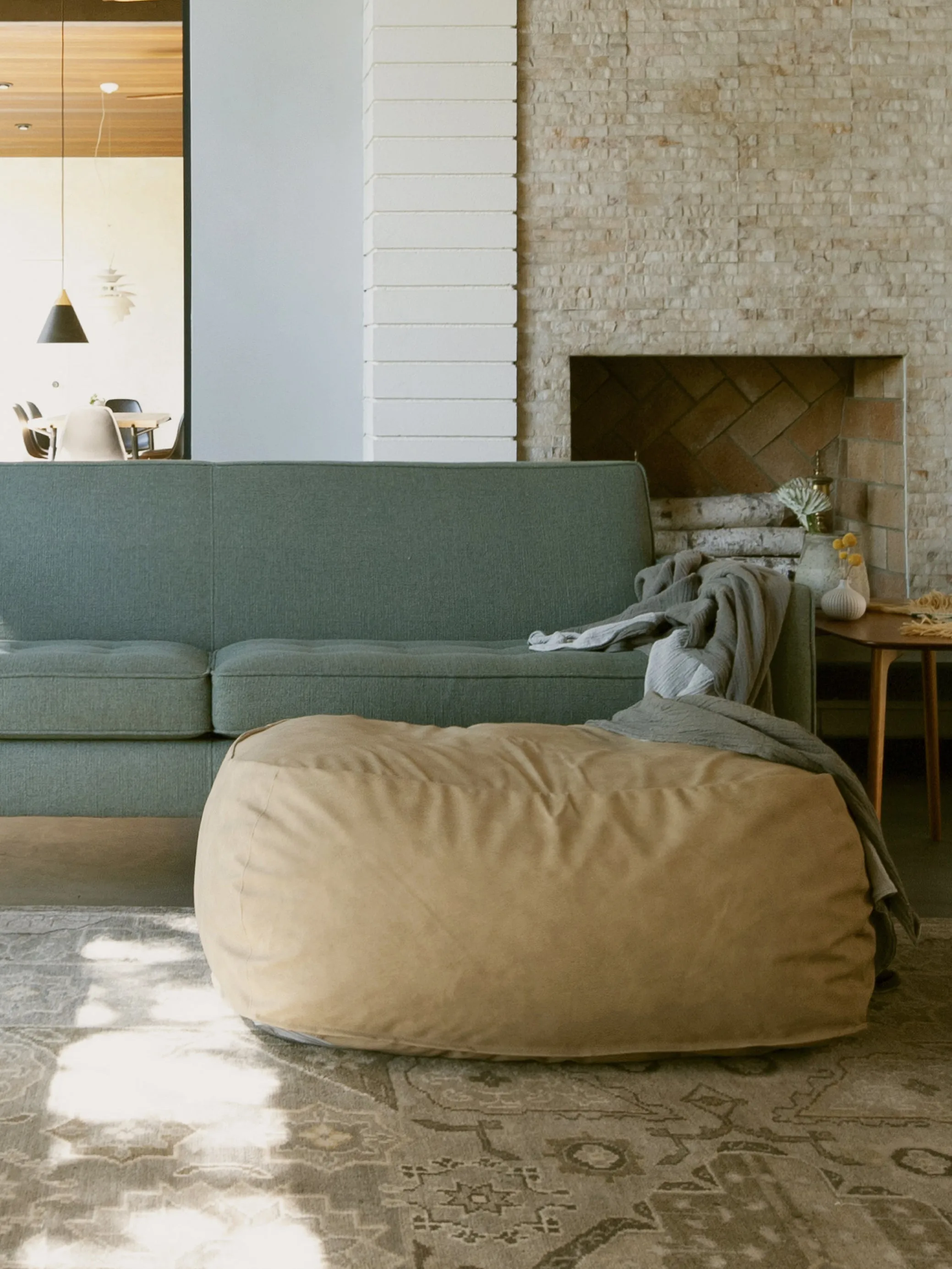 Dune Ottoman Vegan Leather - Tan