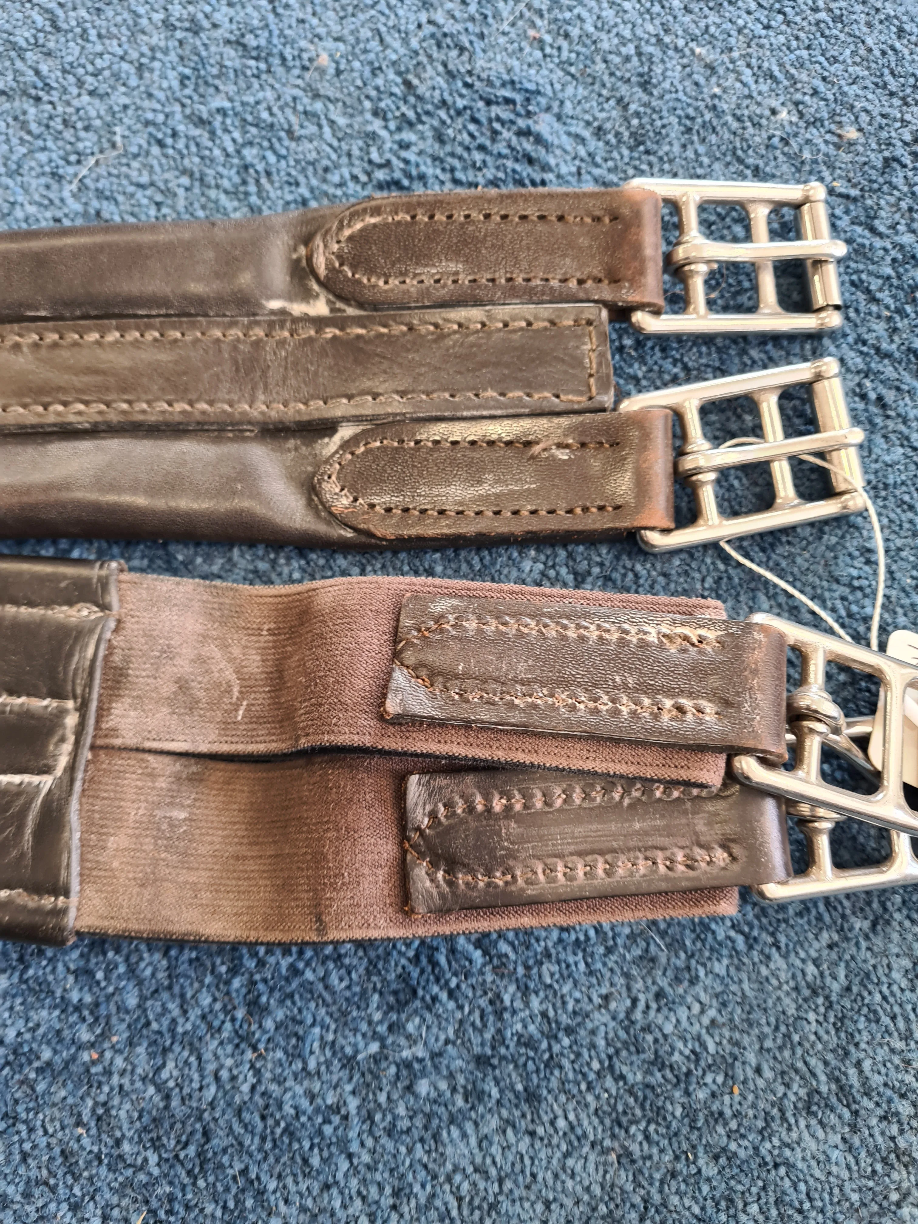 elasticated 52" padded leather girth brown FREE POSTAGE ❤
