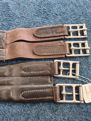 elasticated 52" padded leather girth brown FREE POSTAGE ❤