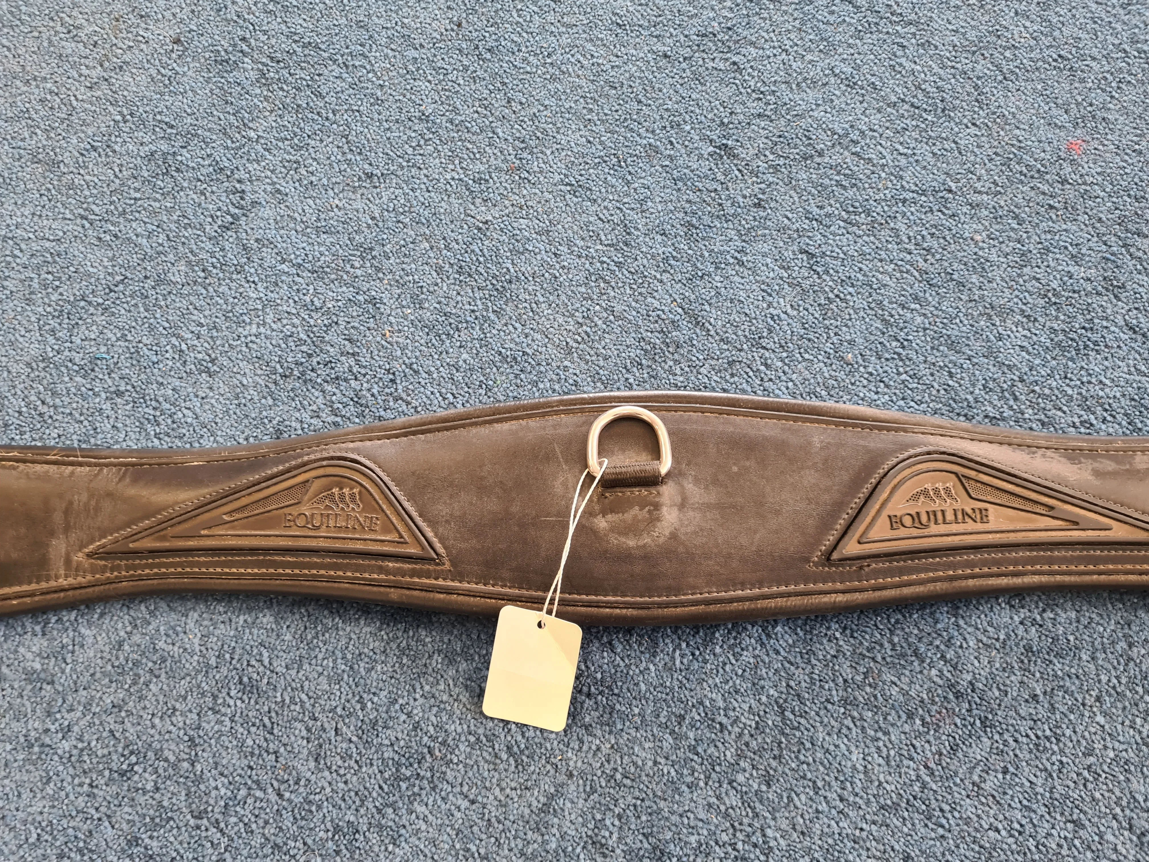 Equiline 52" padded leather girth black FREE POSTAGE ❤