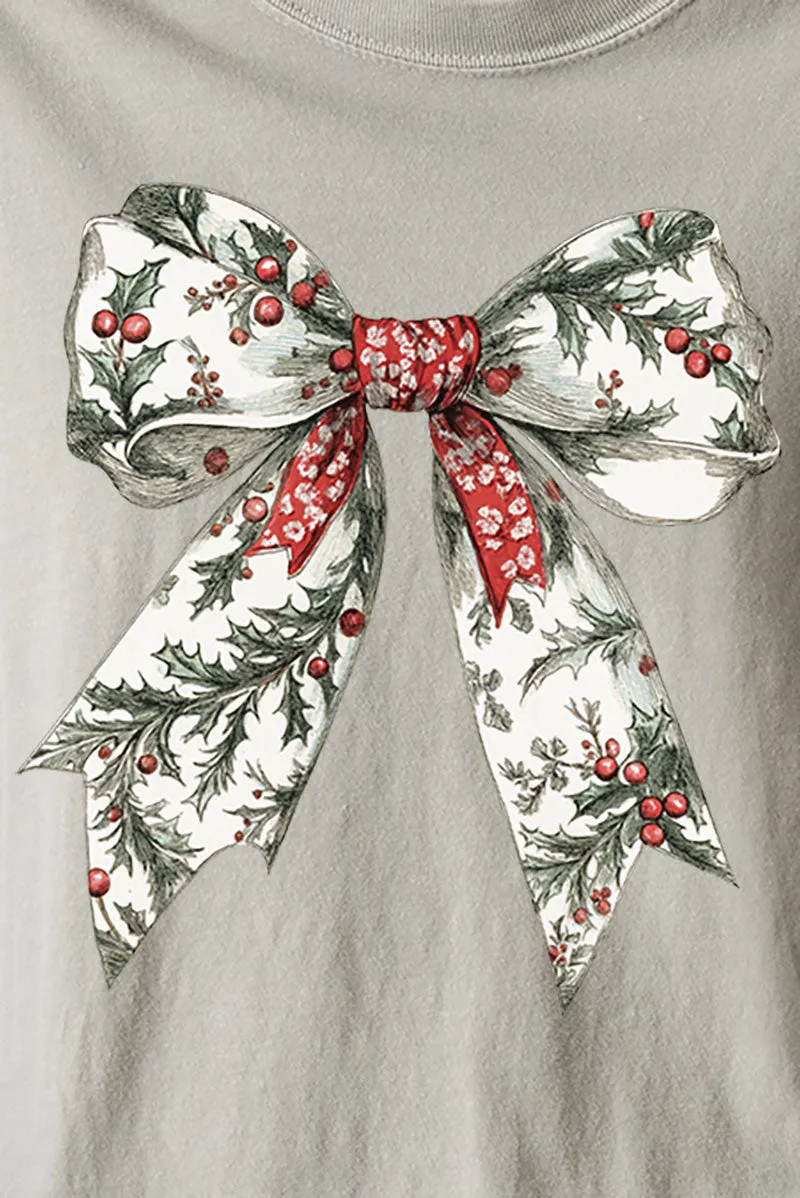Evergreen Elegant Bow Comfort Colors Adult Ring-Spun Cotton Tee