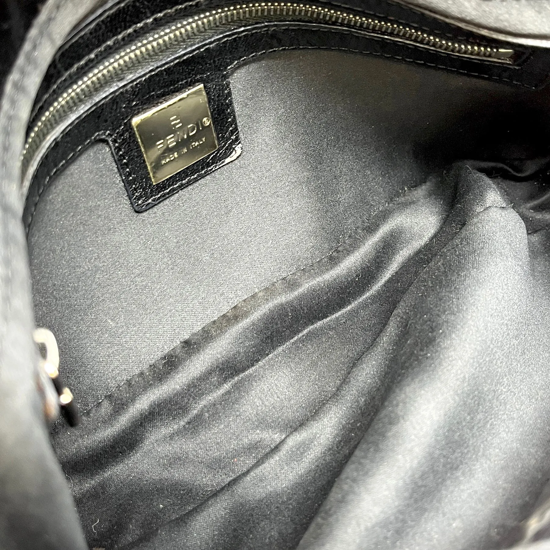 Fendi Black Sequin Baguette Bag