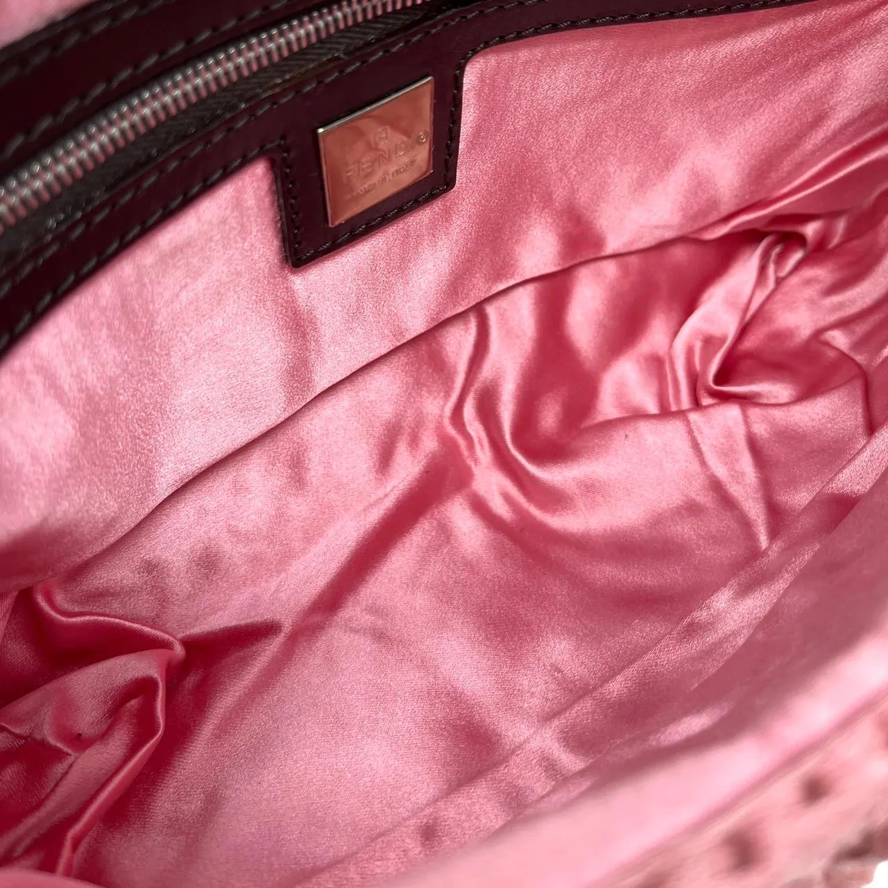 Fendi Pink Crochet Baguette