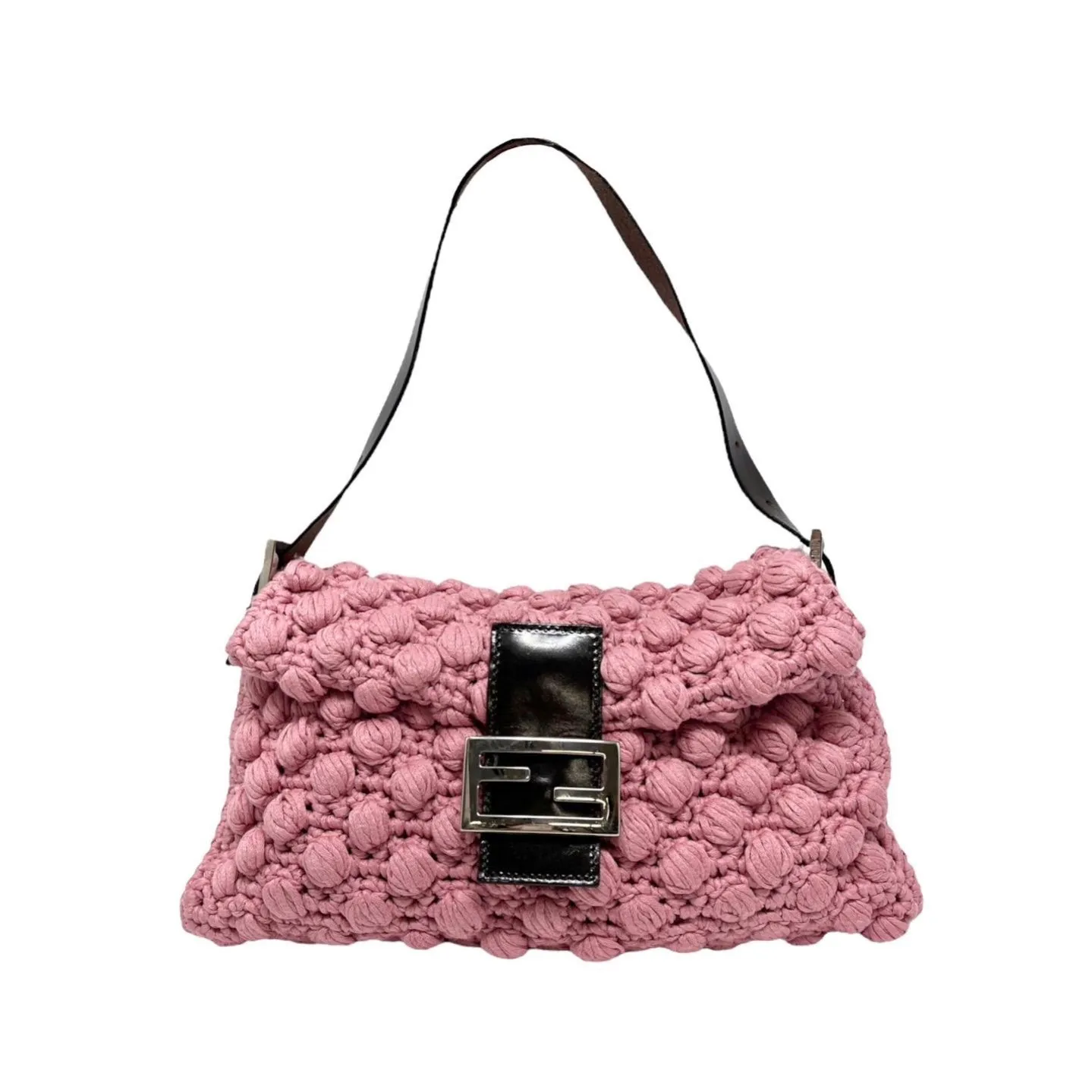 Fendi Pink Crochet Baguette