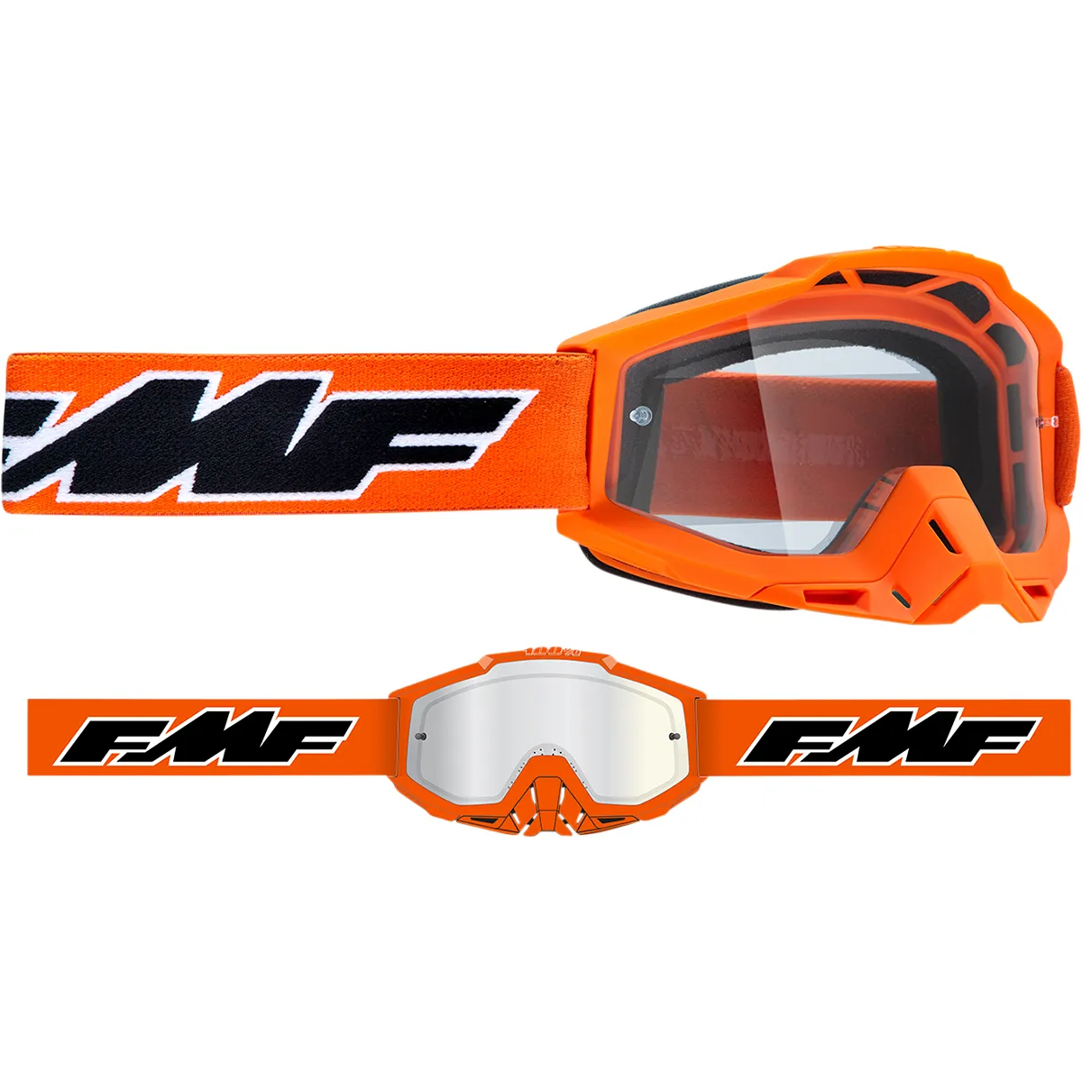 FMF VISION PowerBomb OTG Goggles - Rocket - Orange - Clear F-50204-101-05