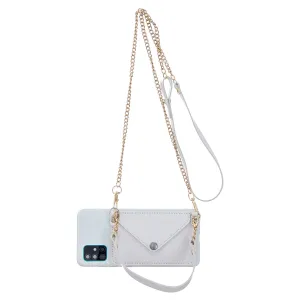 For HUAWEI P40/P40 Lite/P40 Pro Mobile Phone Cover with Pu Leather Card Holder   Hand Rope   Straddle Rope white