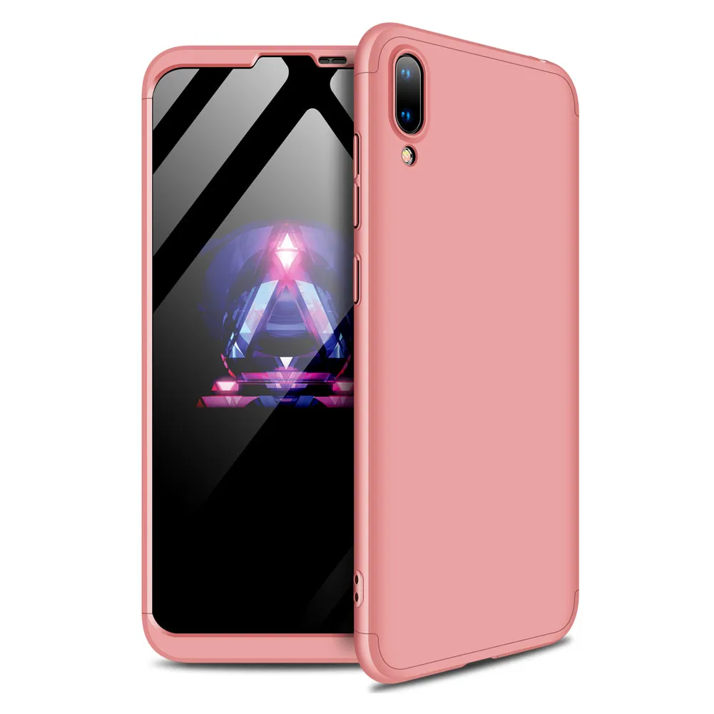 For HUAWEI Y7 pro 2019 Ultra Slim PC Back Cover Non-slip Shockproof 360 Degree Full Protective Case Red black red