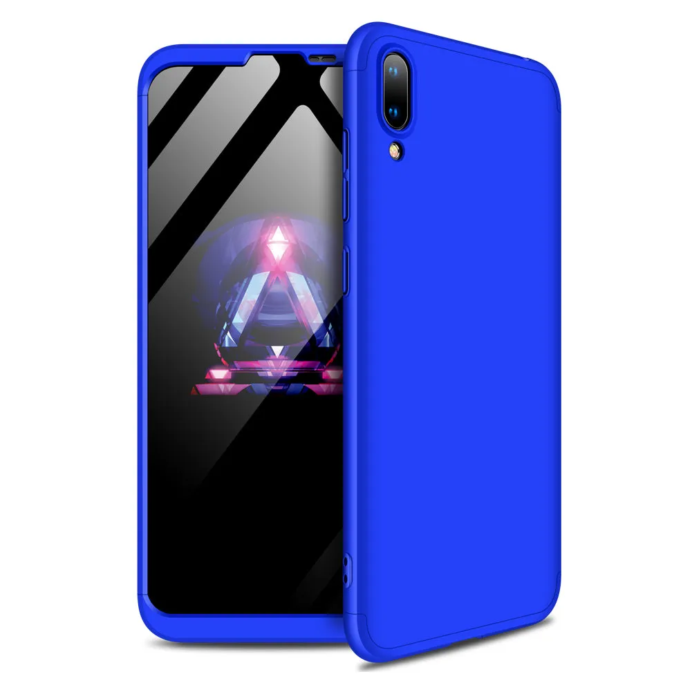 For HUAWEI Y7 pro 2019 Ultra Slim PC Back Cover Non-slip Shockproof 360 Degree Full Protective Case Red black red