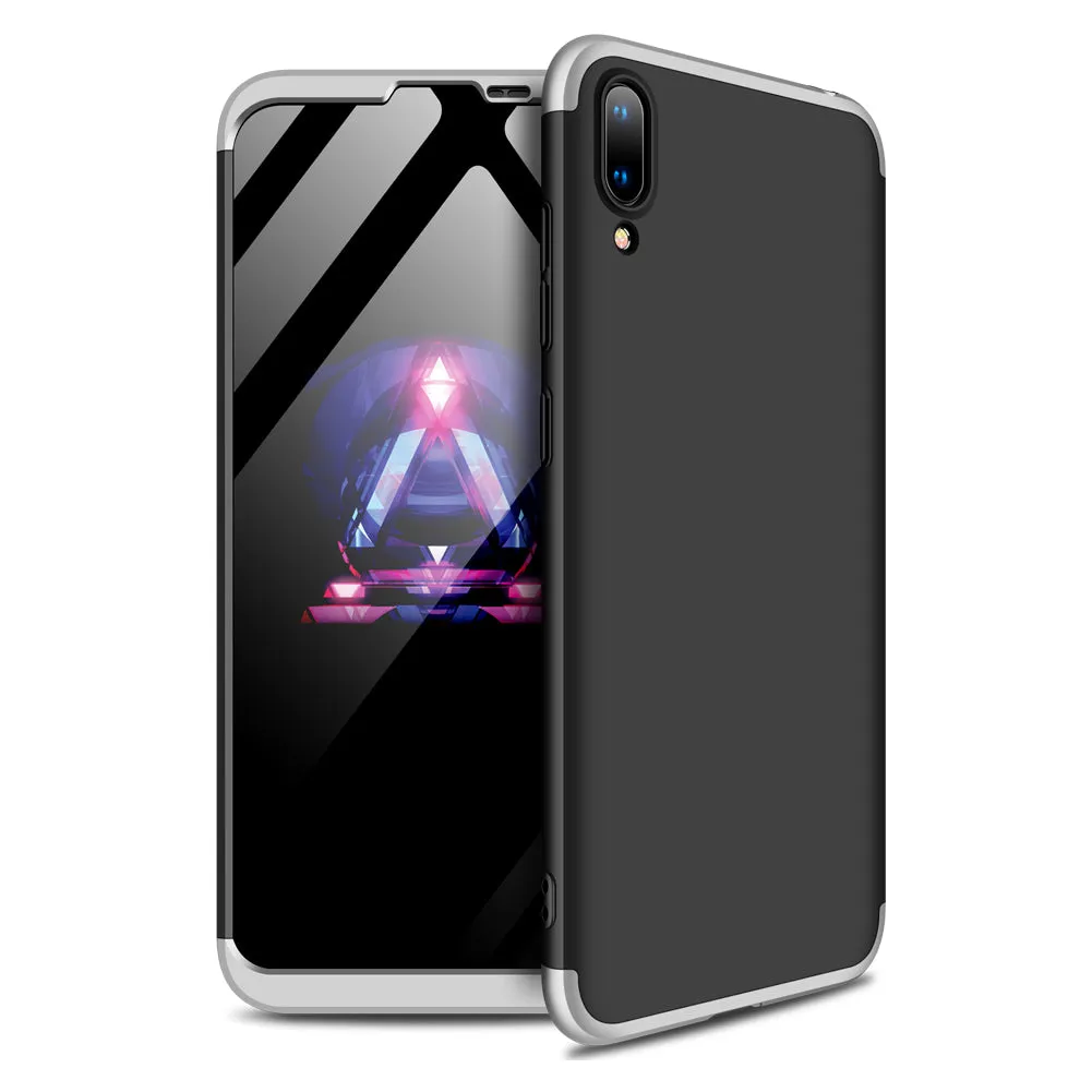 For HUAWEI Y7 pro 2019 Ultra Slim PC Back Cover Non-slip Shockproof 360 Degree Full Protective Case Red black red