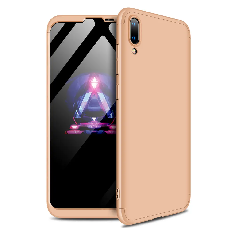 For HUAWEI Y7 pro 2019 Ultra Slim PC Back Cover Non-slip Shockproof 360 Degree Full Protective Case Red black red