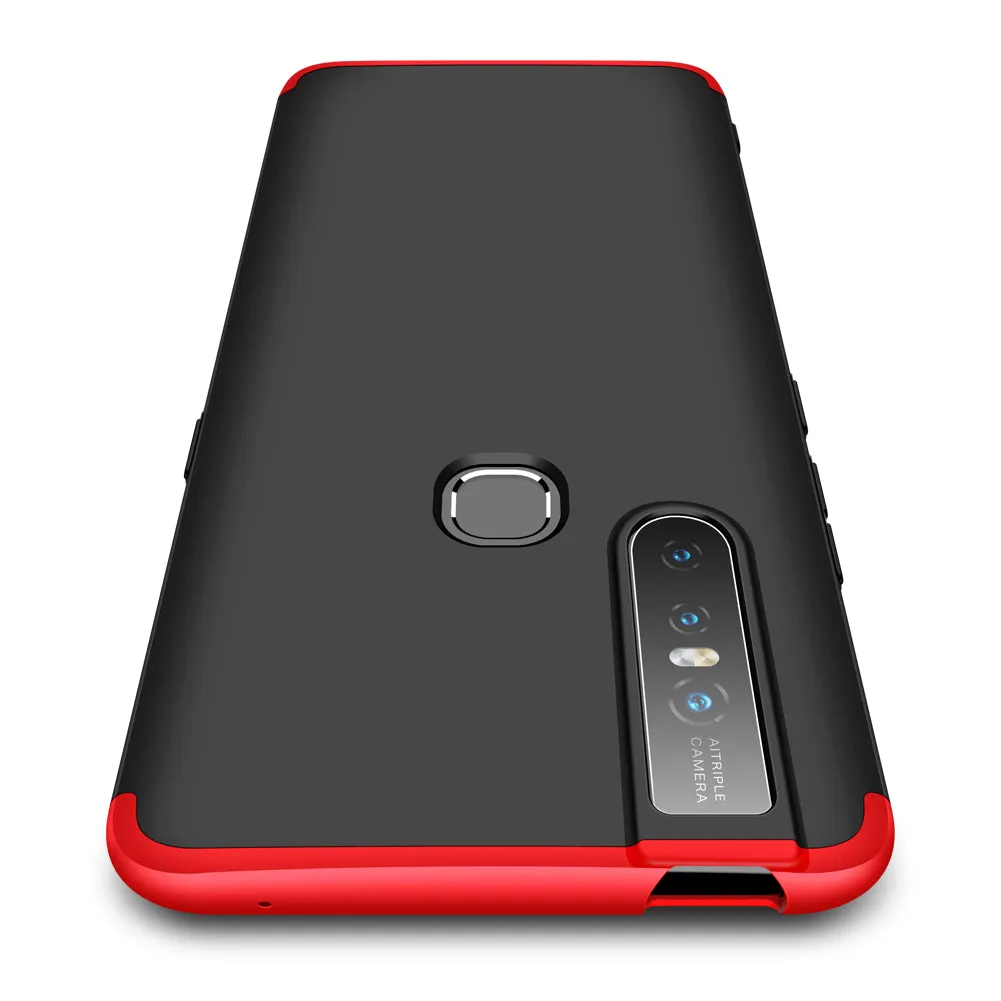 For VIVO S1/V15 Ultra Slim PC Back Cover Non-slip Shockproof 360 Degree Full Protective Case Red black red