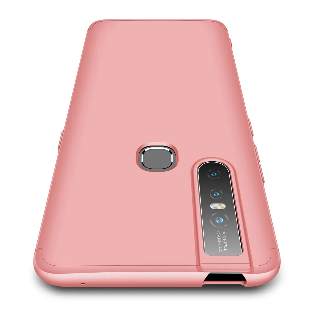 For VIVO S1/V15 Ultra Slim PC Back Cover Non-slip Shockproof 360 Degree Full Protective Case Red black red