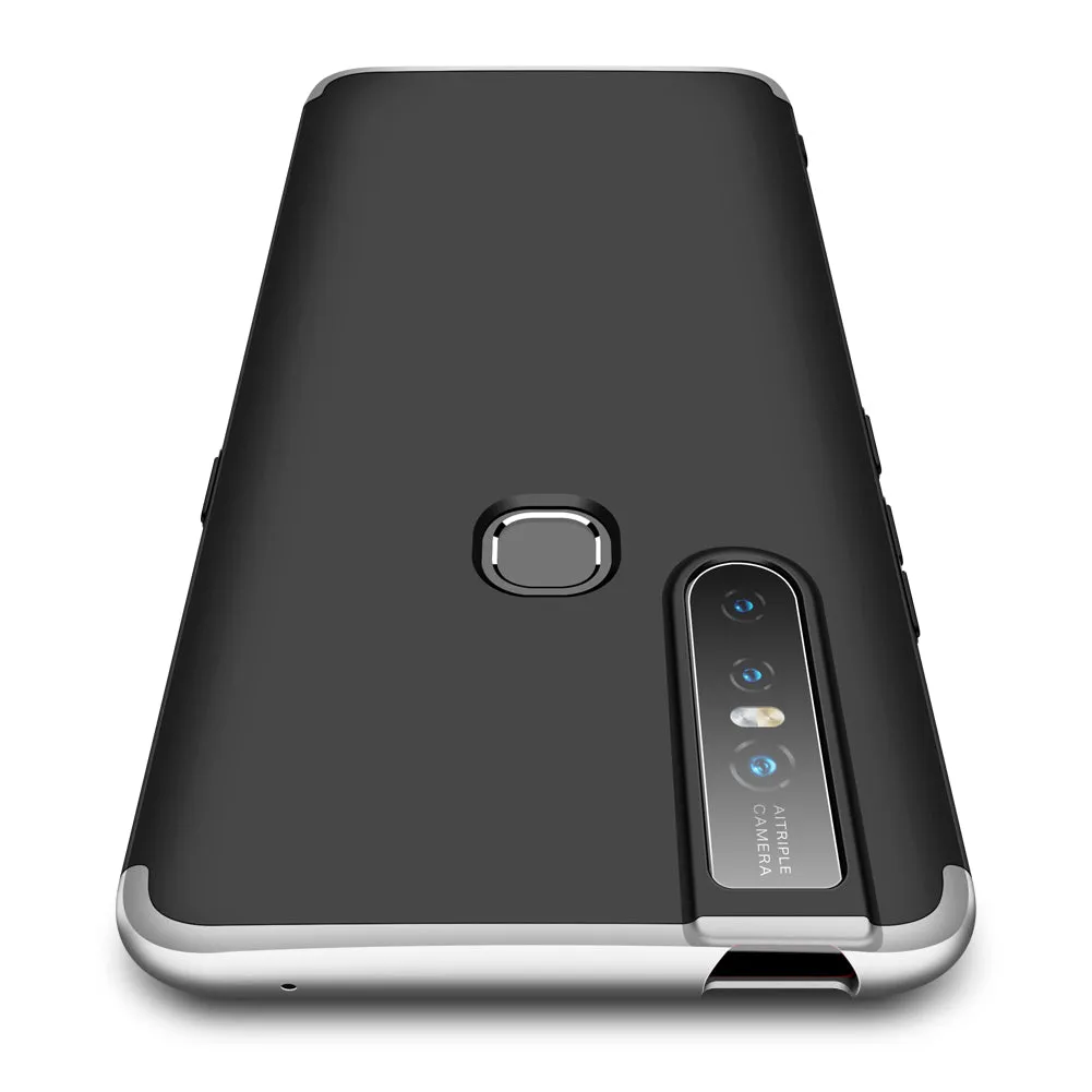 For VIVO S1/V15 Ultra Slim PC Back Cover Non-slip Shockproof 360 Degree Full Protective Case Red black red