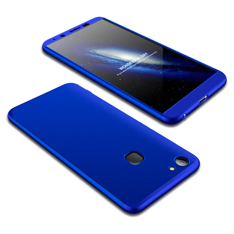For VIVO V7 plus/Y75S/Y79 3 in 1 360 Degree Non-slip Shockproof Full Protective Case blue